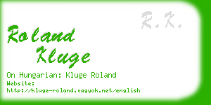 roland kluge business card